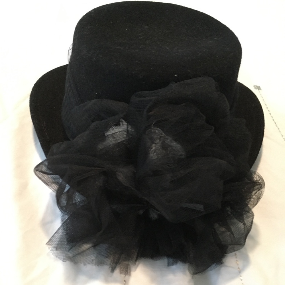 WPL 4384 Black formal Ladies Hat 100% wool